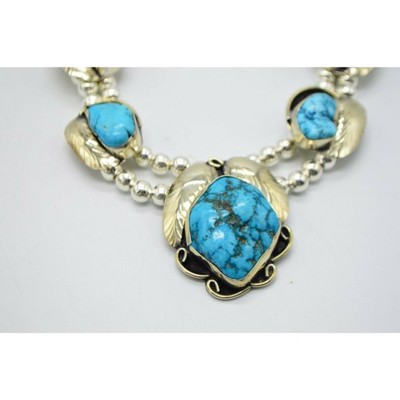 Sleeping Beauty Blue Turquoise Navajo Mexican Silv - Picture 7 of 11